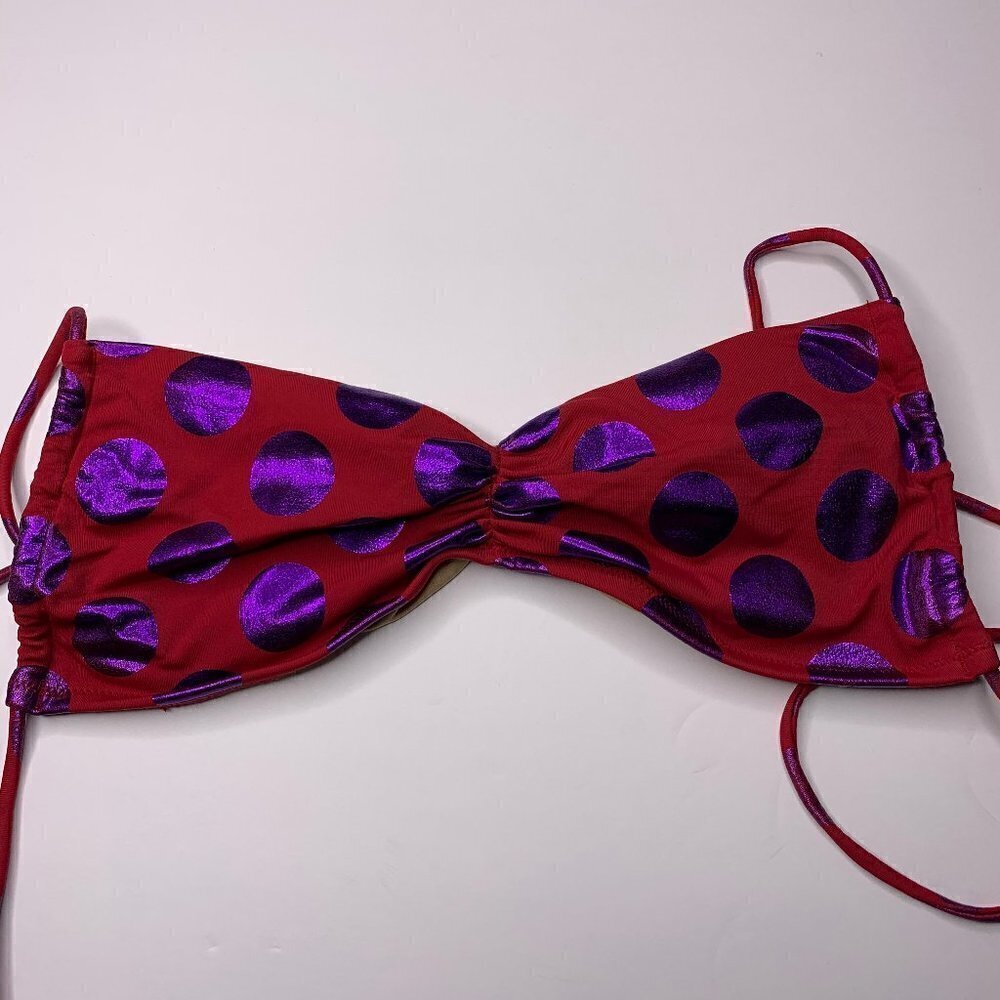 Unbranded Red Bikini Top Polka Dot One Size